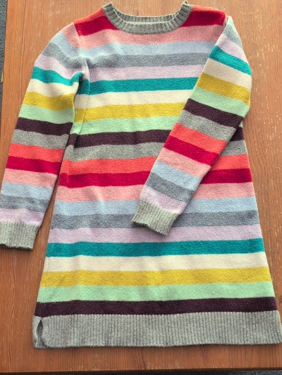 GAP Other - GAP Girls Multi-Stripe Knit Dress in Red, Teal, Yellow, Gray, Pink